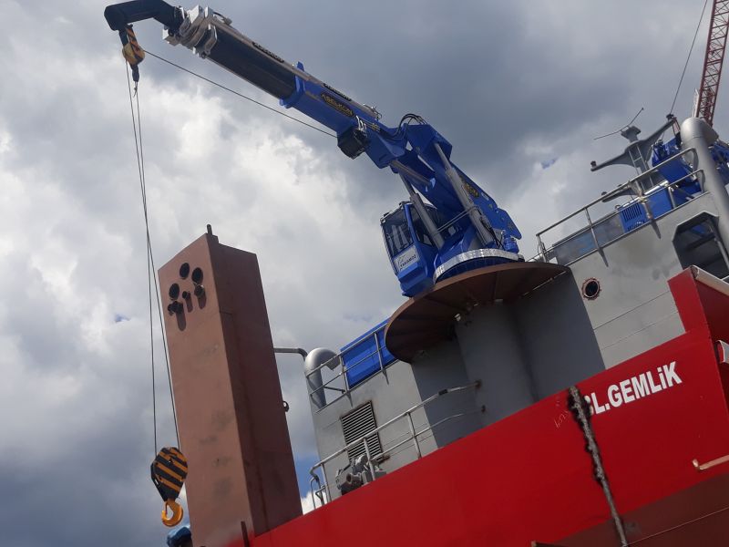 ASELKON; marine crane,  ship crane,  shipping container crane, custom designed slewing cranes